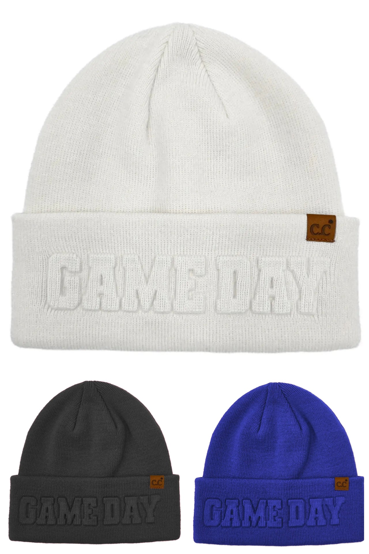 Game Day Embossed Cuff Beanie