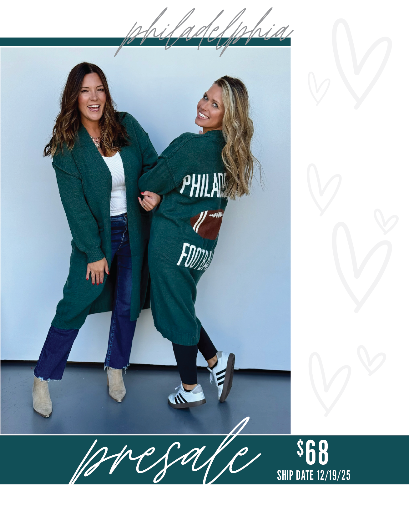 PRESALE-Philadelphia Football Cardigan-SHIPS 12/19