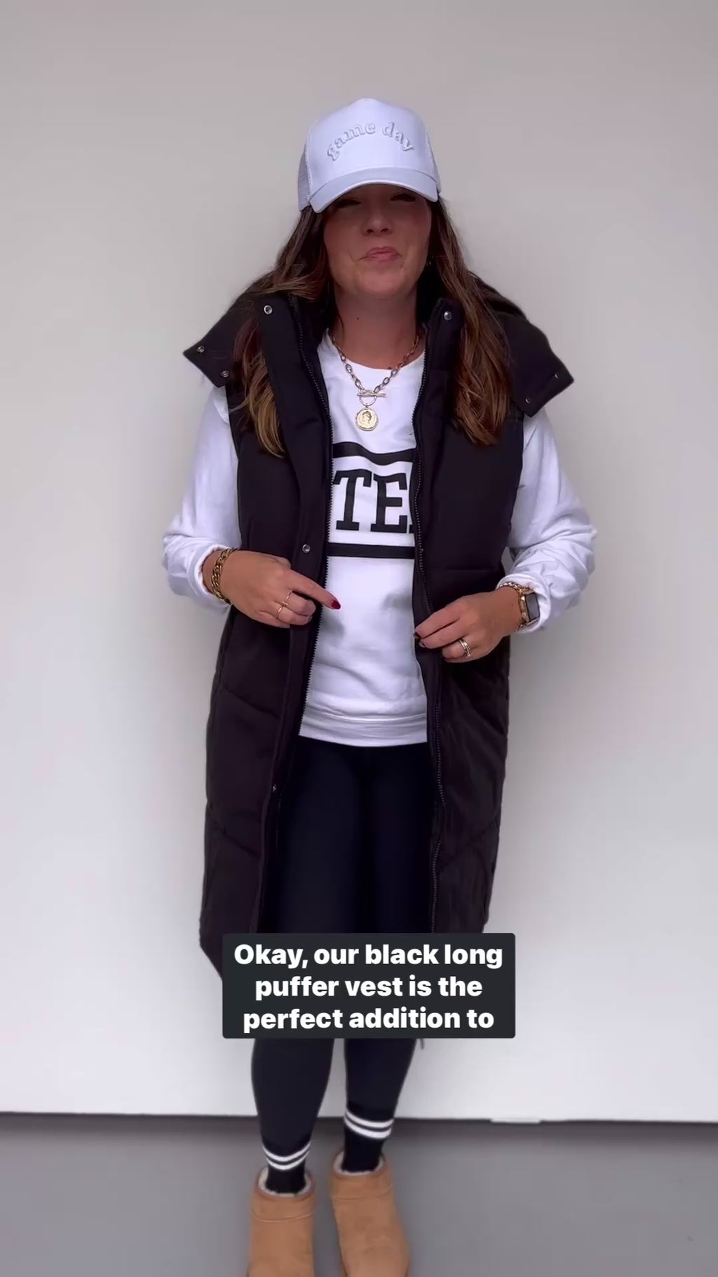 Long Black Puffer Vest